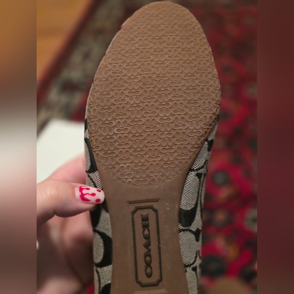 COACH - Women's Black and Gray Ballet Flats - Picture 3 of 5